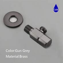 Mini All-Copper Single Cold Water Angle Valve, Bathroom Use, Gun Gray And Gold Bathroom Toilet Angle Valve - 1/2 - View 12