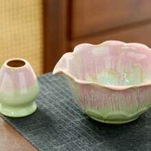 1PC/5PCS/7PCS Floral Ceramic Matcha Set - Matcha Bowl, Matcha Whisk, Matcha Cup, Matcha Whisk Stand, Tea Scoop, Tea Bowl Set, Matcha Making, Dessert And Pastry Making, Tea Drink Making Tool Set, Japanese Style Gift Box Tea Set, Song Dynasty Matcha Tea Whisk Tool Set - Multicolor - View 7