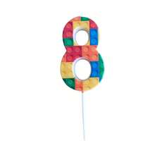 HIBIRTH 1pc Creative Colorful Building Block Candle Cake Decoration Polka Dot 0-9 Candles Birthday Party Celebration Baking Plug-In - View 16