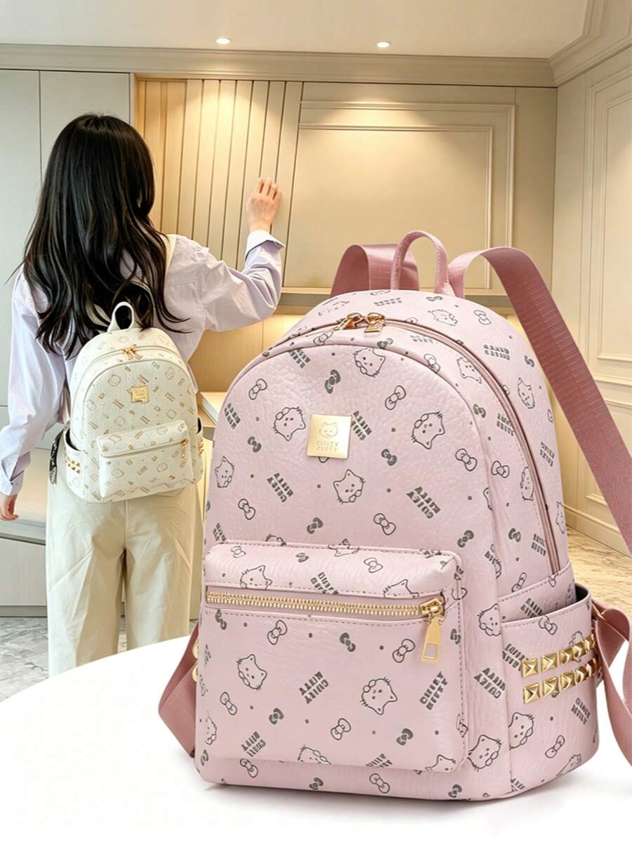 大容量印花背包,多功能收纳包,校园风学生背包,可装A4书籍/文具,也可作化妆包使用,是返校季的理想之选。 - 款式一 - 查看 1