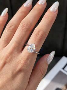 1 Pc 2CT Elegant & Luxurious Twisted-Band Pear-Shaped Moissanite Ring 925 Sterling Silver. Suitable For Weddings And Everyday Wear - Pear-shaped Moissanite Ring - 2CT - View 4