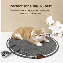 Cotton Woven Mat Combined With Scratch Ball, Multi-Use Cat Rest Pad, Washable Sleeping Cushion For Kittens To Scratch And Lounge - 42cm - View 4