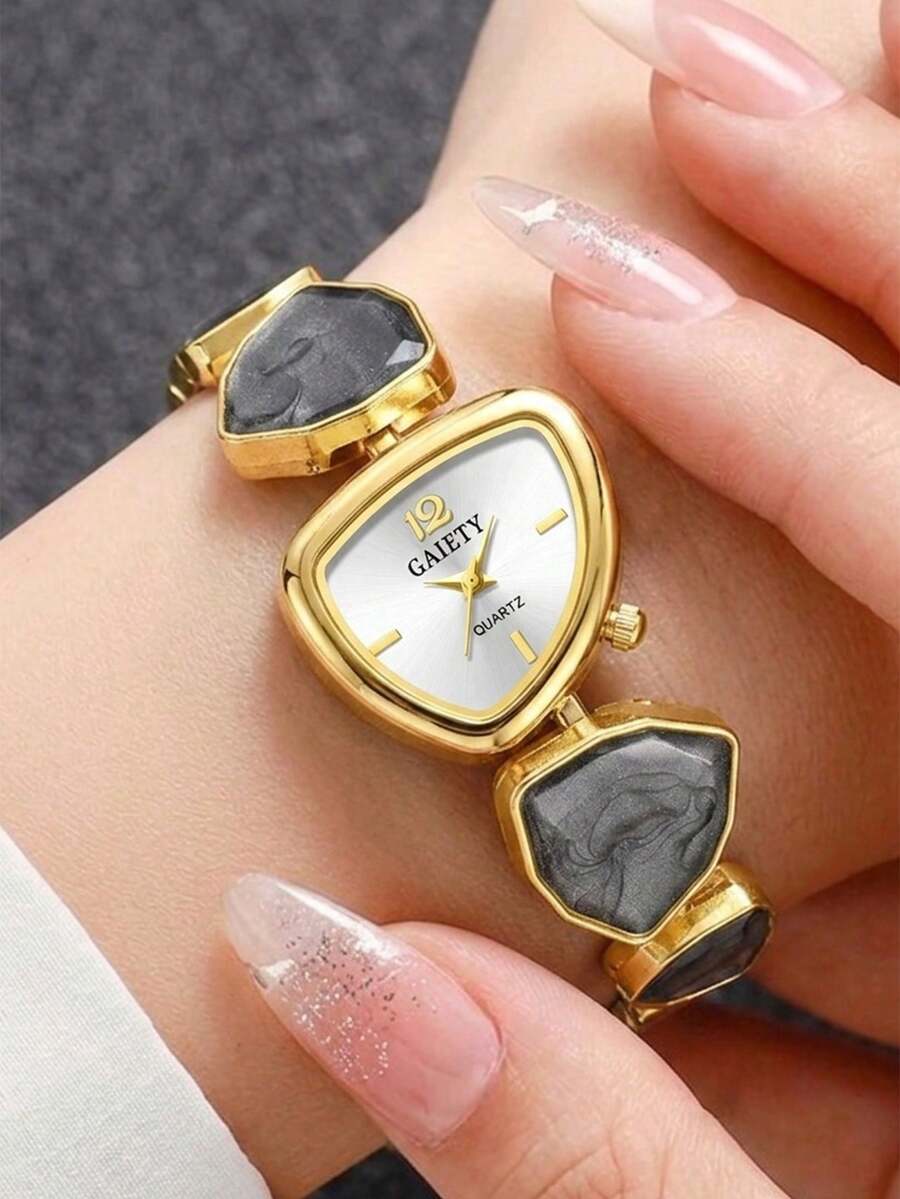 1pc Women's Quartz Watch, Fashion Casual Minimalist Scale Polygon Dial, Suitable For Daily Wear, Party Decoration, Valentine's Day, Mother's Day, Graduation Season, Anniversary, Various Holiday Gifts For Girlfriend And Mother - Multicolor - View 1