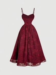 Women Midi Dresses - Bordeaux - View 5