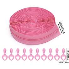 Dây kéo nylon số 3 dài 5 thước Anh kèm 10 đầu kéo hình trái tim = 1 gói, dây kéo số 3 nhiều màu sắc kèm đầu kéo hình trái tim, thích hợp cho túi xách, ví, may vá thay thế, ví tự làm, v.v. - Nhiều màu - Xem 21
