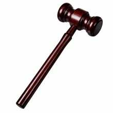 6.8 Inch Brown Judge Gavel, Handmade Wooden Courtroom Gavel For Courtroom Simulations, Auction, Meetings, And Desk Decor - As Pic - View 2