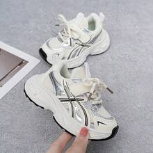 1 Pair Fashionable Baby Sports Shoes, Soft Breathable Fabric, Lightweight Cushioned Non-Slip Sole, Caring For Baby's Little Feet. Multiple Colors Available, Suitable For Running And Jumping, Essential For Cute Babies! - White - View 2