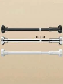 1-Piece Set Of Adjustable Stainless Steel Wardrobe Rods, Retractable Bathroom Towel Rods, Curtain Rods, Wardrobe Hanging Rods, Retractable Shower Curtain Rods, Balcony Rods, Without Drilling, Curtains, Doors And Clothing Bedrooms, Home Lockers, - A - View 6