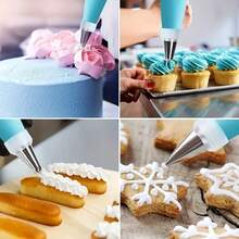 Piping Bags And Tips Set, Cake Decorating Kit Supplies, Frosting Piping Kit For Baking With Pastry Bags And Tips, Standard Converters, Silicone Rings, Reusable Piping Bags For Cookie Icing, Cupcake - Multicolor - View 9