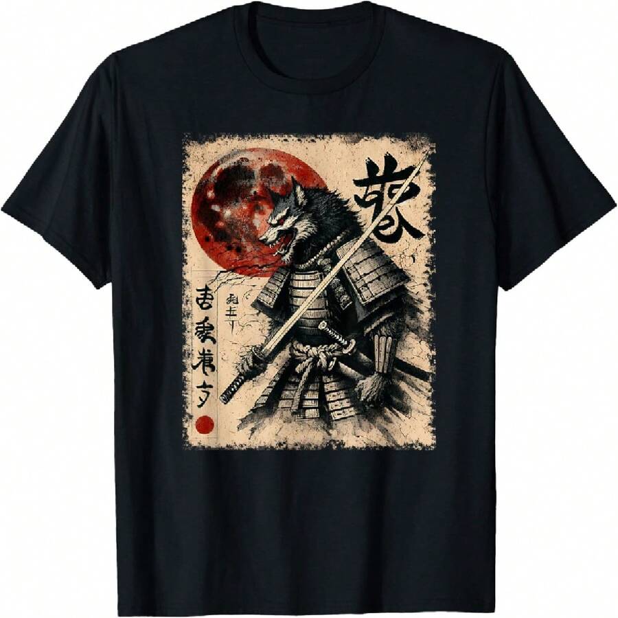 Alpha Werewolf Samurai Warrior T-Shirt - Black - View 1