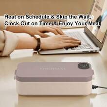 Electric Heated Lunch Box, Rechargeable Stainless Steel Thermal Lunch Box, Plug-In USB Portable Heated Lunch Box, Suitable For Car/Truck/Work/Home Heating Lunch, Truck Driver Exclusive, No Water Needed, Office/Worker Friendly, Keeps Food Warm - Multicolor - View 9