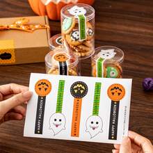 100/50pcs Pumpkin Head Long Strip Sealing Stickers, Self-Adhesive Label Decorative Sealing Stickers, Halloween Party Decorative Stickers - A - View 11