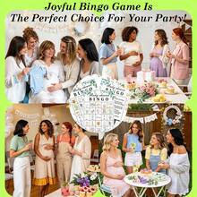 Juego de Bingo para Baby Shower Verde Salvia 33 Piezas, 24 Tarjetas de Bingo, 7 Fichas, 1 Tarjeta de Presentación, Tarjeta de Reglas del Juego, Juego Interactivo Divertido para Adultos y Amigos, Neutro de Género, Cumpleaños, Reunión Familiar, Suministros para Fiesta de Baby Shower, Recuerdos de Fiesta, Decoración para Fiesta de Revelación de Género - Verde - View 7