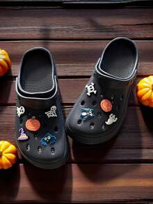 New Women's Cute Bear Perforated Clogs, Simple Breathable Lightweight Fashion Versatile Anti-Collision 2-In-1 Sandals For Indoor And Outdoor - Black Halloween - View 6