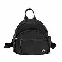 1pc Yellow Nylon Compact Spacious Zipper Closure Korean Casual Mini Backpack (Pendants Not Included) For Women Daily Commute & Casual Outings - Multicolor - View 15