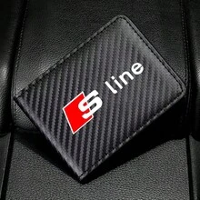 適用於 AUDI A3 A4 A5 A6 A7 A8 Q2 Q3 Q5 Q7 SLINE 碳纖維條紋 PU 皮革錢包收納袋 - A - 查看 2