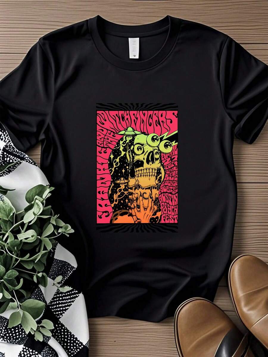 Maglietta da donna con stampa Frankie And The Witch Fingers Tour 2024 Regalo per i fan Maglietta - nero - Visualizzare 1