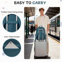 Minimalist Solid Color Backpack For College Students, Affordable Large Capacity Waterproof Commuter Laptop Bag, Versatile All-Match Style, Front Layered Zipper Pockets, Side Drawstring Water Bottle Holder, Breathable Pressure-Relieving Wide Strap, Lightweight Dirt-Resistant High-Value Casual Backpack For Middle/High School Classes, Office Commute, And Short Trips - Multicolor - View 6