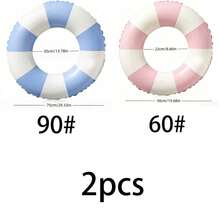 Nuevo aro de natación rosa para adultos, flotador inflable blanco y azul, adecuado para verano, playa, piscina y otras ocasiones. - Rosa - Ver 7
