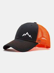 1pc Mountain Print Mesh Trucker Hat, Unisex Summer Breathable Quick-Dry Baseball Cap, Outdoor Sun Protection Adjustable Baseball Cap - Mountain Peak - View 11