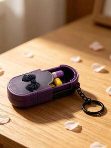 Portable Mini Pill Box With Bow, Portable Pill Box With Keychain, Office Worker Pill & Vitamin Storage Box, Handmade Mini Pill Box, Travel Medicine Storage Box, Daily Vitamin Pill Box, Pocket Pill Box, Compact Pill Box, Daily Pill Storage Container, Waterproof Pill Box Daily Medication Organizer, Keychain, Home Essential, Travel Essential - Multicolor - View 8