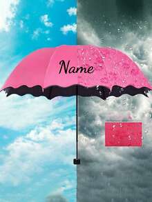 Customized Name Umbrella, Sun Protection, Water-Activated Floral Pattern, Fashionable Umbrella, Outdoor Photography Essential, Thick And Durable, Ideal Holiday Gift - Multicolor - View 3