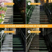 4 Pcs Glow-In-The-Dark Anti-Slip Strip, Suitable For Stairs, Outdoor Steps, And Corridor Treads. Automatically Illuminates At Night For Clear Marking Of Tread Edges. Wear-Resistant, Durable, And Not Easily Detached - A - View 4