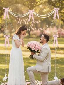 1pc Faux Pearl Bow Pendant Birthday Photo Prop Style Room Window Wedding Wall Background - Multicolor - View 3