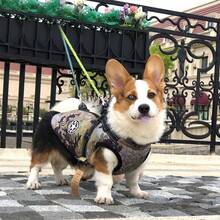 1pc Pet Down Jacket, Reflective Wool Lining, Adjustable Dog Coat With Double D-Ring Harness, Windproof Outdoor Dog Clothes For Small, Medium And Large Dogs - Army Green - View 19