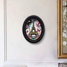 1pc 3D Black Picture Frame, Vibrant Color, Replaceable Photo, Oval Wall Decor, No Drilling Required, Suitable For Home Decor, Office Decor, Gothic Style, Holiday Decoration, Halloween, Thanksgiving And Other Festival Decor - 5 - View 8