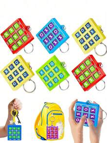 12 Gantungan Kunci Tic Tac Toe, Gantungan Kunci Plastik, Suvenir Pesta, Pengisi Tas Hadiah Ulang Tahun, Hiasan Ransel Kecil, Hadiah Kelas, Hadiah Hari Valentine, Hadiah Pasar Loak, Pengisi Tas Hadiah, Konfeti Warna-warni - Beraneka warna - View 3