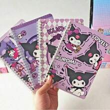 Sanrio Authorized Kuromi 2/4pcs A5/A7 Spiral Notebooks, Colorful Lined Cover And Inner Pages Design, Suitable For Office, Accounting, Study Notes, Student Gift And Back To School Essential - Multicolor - View 1