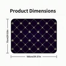 1 pieza Alfombra para maletero de coche con patrón de corona, diseño moderno & duradero, material de poliéster, fácil de limpiar, alfombra para maletero todo clima, se adapta a la mayoría de los modelos de coche, estilo interior del vehículo | Cubierta para maletero de coche. Regalo perfecto para viajes y picnics - corona - Ver 10