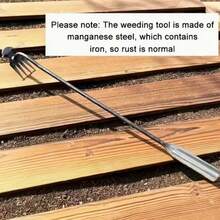 1pc Silver Large Stainless Steel Home Tool, Household Gadget, Outdoor Garden Tool, Lightweight And Convenient, Stainless Steel Garden Weeding Tool, Non-Slip Handle Design, Handheld Use, Maintain Garden And Lawn, Sturdy Manual Weeding Tool, Perfect For Removing Stubborn Weeds - Large - View 11