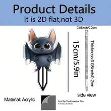 Mignon petit panneau de décoration de jardin extérieur en forme de chauve-souris, artisanat plat 2D minimaliste, décoration de paysage de pelouse de jardin, petit piquet à planter [article décoratif pratique] charmant et compact, illumine facilement les coins du jardin, également un cadeau de niche attentionné - A - Voir 5