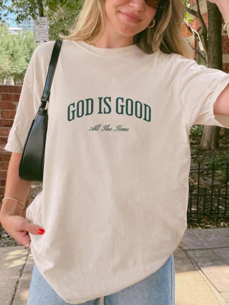 God Is Good Shirt, God Is Good All The Time, Christian Shirt, Christian Streetwear, Christian Clothes, Faith TShirt - 白色 - 查看 1