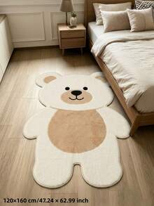 1 pieza Nueva llegada de verano, alfombra absorbente, suave y amigable con la piel, alfombra de oso de dibujos animados 3D de pie junto a la cama, alfombra decorativa de caliente de verano, alfombra decorativa, decoración de dormitorio, alfombra pequeña, alfombra, decoración del hogar, alfombra de sala de estar, alfombra pequeña de sala de estar, alfombra de dormitorio, decoración del hogar de sala de estar, alfombra de exterior, alfombra lavable - Multicolor - Ver 2