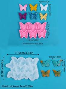 1pc Resin Earring Mold, Butterfly Jewelry Resin Mold Crystal Glue Keychain Necklace Pendant Mold Silicone Earring Mold DIY Art Craft Jewelry Making Supplies Holiday Gift - Multicolor - View 2