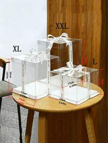1套派對節日包裝盒，1層2層3層禮物收納盒，4"/6"/8"/10"/12"透明包裝盒，禮物包裝盒，適用於派對和送禮，生日、婚禮、萬聖節、聖誕節禮物盒，鮮花花束，收藏展示防塵，家居裝飾，含1條隨機緞帶，單身派對禮物袋填充物，派對小禮，舞會裝飾，教師感謝禮，畢業裝飾，小企業包裝 - 多色 - 查看 9