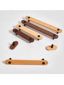 Long Solid Wood Furniture Handle Minimalist Natural Wood Style Kitchen Wardrobe Drawer Pull Furniture Hardware Accessory - Multicolor - View 1