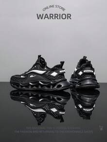 WARRIOR 1 Pair Men's Versatile Mesh Breathable Casual Sports Shoes - White and Black - View 5