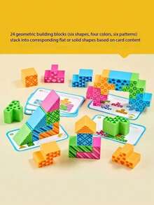 3D Building Puzzle Building Blocks Toy - Children's Intelligence Early Education Game For Developing Logical Thinking. Children's Creative Building Blocks. Multi-Shaped 3D Puzzle Set. - Multicolor - View 6