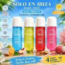Wish SOLO EN IBIZA 4 Pcs X 6.1oz Body Mist– Murcia Spark (Citrus Floral Salty) – Ávila Amour (Fruity Sweet) –Nerja Wave (Nutty Amber)–Málaga Glow (Tropical Creamy)–Refreshing Long Lasting–Gift For Her–Ideal For Girlfriend, Mom, Bestie–Valentine's Birthday - 4-Piece Set-C - 查看 1