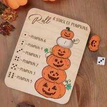 1 Set Halloween Wooden Detachable Pumpkin Decorations For Creative Holiday Decor (Dice Not Included) - Multicolor - View 5