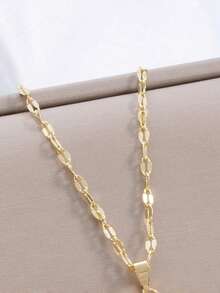 1pc Cartoon Cute Hollow Pendant Necklace - Gold - View 2