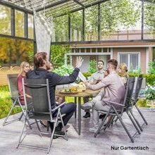 150x90cm Garden Table, Weather-Resistant Balcony Table Made Of Steel, With Umbrella Hole, Brown Color. - 棕色 - 查看 2