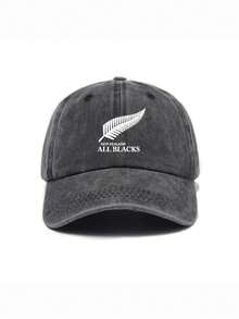 Men's Baseball Cap Minimalist Feather Print Washed Distressed Soft Top Vintage Sun Hat Unisex Versatile - A - View 4