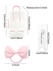 36/18/3pcs Transparent Mini Suitcase-Style Gift Boxes With Pink Bows And "Thank You" Tags, Suitable For Wedding Guest Favors, Table Decor, Centerpieces, Wedding Party Packaging, Afternoon Tea Party Gifts And Holiday Event Packaging - Multicolor - View 10