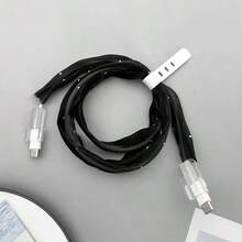 適用於 Apple Type-C Android 數據線保護套 時尚彩色雪紡布網狀水鑽繩套 - 彩色 - 查看 8