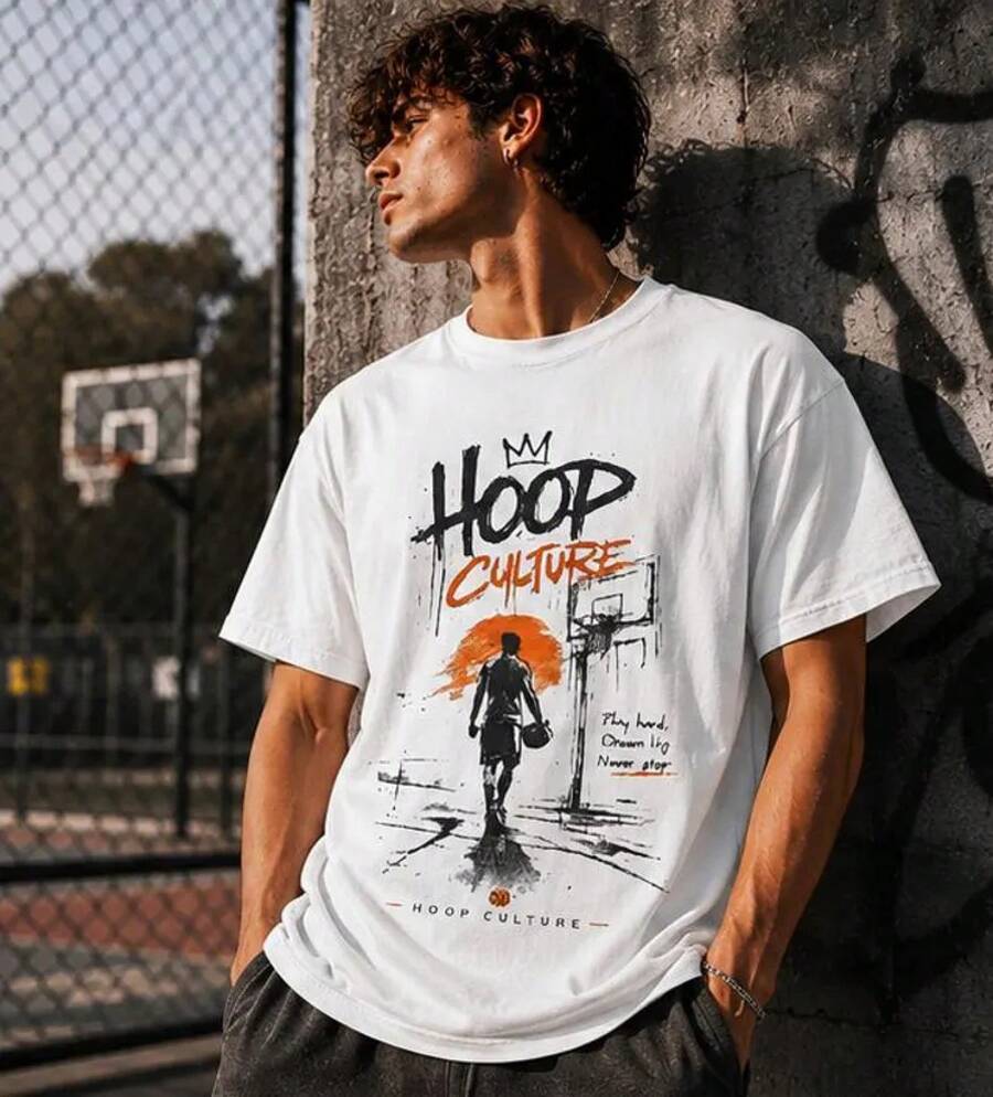 Camiseta de jugador de baloncesto Hoop Culture, camisetas urbanas de estilo streetwear, camiseta unisex cómoda para entrenamiento, regalo para jugadores de baloncesto, unisex* - Blanco - Ver 1